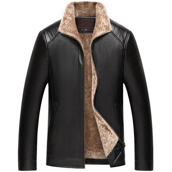 men leather jackets new arrival winter warm leather jackets fashion brand men's fleece solid color jacket coat, Black
men leather jackets new arrival winter warm leather jackets fashion brand men's fleece solid color jacket coat, Black
