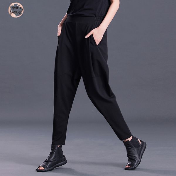 2019 new pants spring fashion tide black pleated pockets high waist elastic simple woman match harem sa157, Black;white
2019 new pants spring fashion tide black pleated pockets high waist elastic simple woman match harem sa157, Black;white
