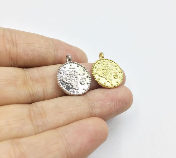 eruifa 20pcs 15mm symbol print coin gold/silver plated zinc alloy charms pendant jewelry diy necklace 2 colors, Bronze;silver
eruifa 20pcs 15mm symbol print coin gold/silver plated zinc alloy charms pendant jewelry diy necklace 2 colors, Bronze;silver