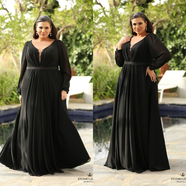 2019 black plus size prom dresses v neck lace appliqued long sleeves chiffon evening dress party wear custom made special occasion gowns
2019 black plus size prom dresses v neck lace appliqued long sleeves chiffon evening dress party wear custom made special occasion gowns