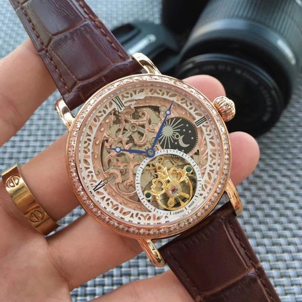 hollow-out mechanical watch brand high-grade real belt business automatic mechanical men's watch tourbillon decoration moon phase, Slivery;brown
hollow-out mechanical watch brand high-grade real belt business automatic mechanical men's watch tourbillon decoration moon phase, Slivery;brown
