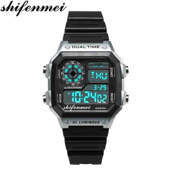shifenmei s1133 men led electronic digital display watches retro style relogio hombre men's women watch relogio masculino, Slivery;brown
shifenmei s1133 men led electronic digital display watches retro style relogio hombre men's women watch relogio masculino, Slivery;brown