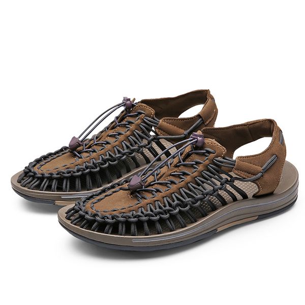 new leather summer men shoes fashion designer knitted lace-up casual beach sandals 9 colors large size 38-46, Black
new leather summer men shoes fashion designer knitted lace-up casual beach sandals 9 colors large size 38-46, Black