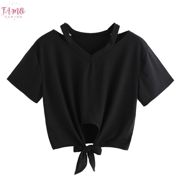 женская с коротким рукавом футболка мода повседневная cut out bow knot бинты tee футболка tops solid color short tie camiseta mujer, White
женская с коротким рукавом футболка мода повседневная cut out bow knot бинты tee футболка tops solid color short tie camiseta mujer, White