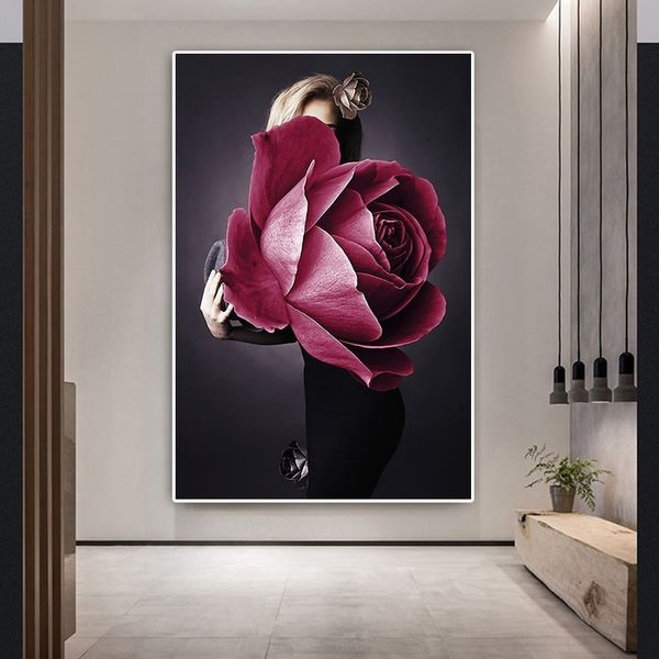 fashion flower woman portrait canvas oil painting nude girl poster prints abstract figure wall art picture for living room decoration
fashion flower woman portrait canvas oil painting nude girl poster prints abstract figure wall art picture for living room decoration