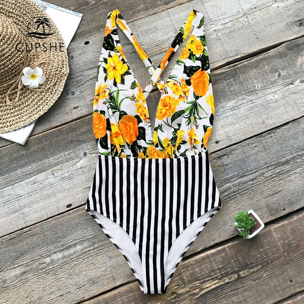 cupshe желтые цветочные и чернополосного цельный купальник женщин backless крест-накрест monokini 2020 boho бич купальниках, White;black
cupshe желтые цветочные и чернополосного цельный купальник женщин backless крест-накрест monokini 2020 boho бич купальниках, White;black