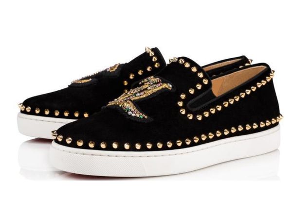 man women casual shoes triangle rivets black and red bottom shoes genuine leather with designer dress shoes fashion men sneakers
man women casual shoes triangle rivets black and red bottom shoes genuine leather with designer dress shoes fashion men sneakers