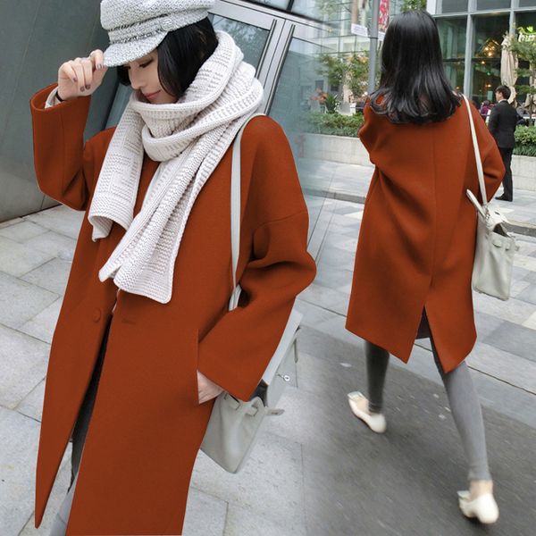 2019 women coat outerwear winter clothing fashion warm woolen blends female elegant single button woolen coat plus size 5xl, Black
2019 women coat outerwear winter clothing fashion warm woolen blends female elegant single button woolen coat plus size 5xl, Black