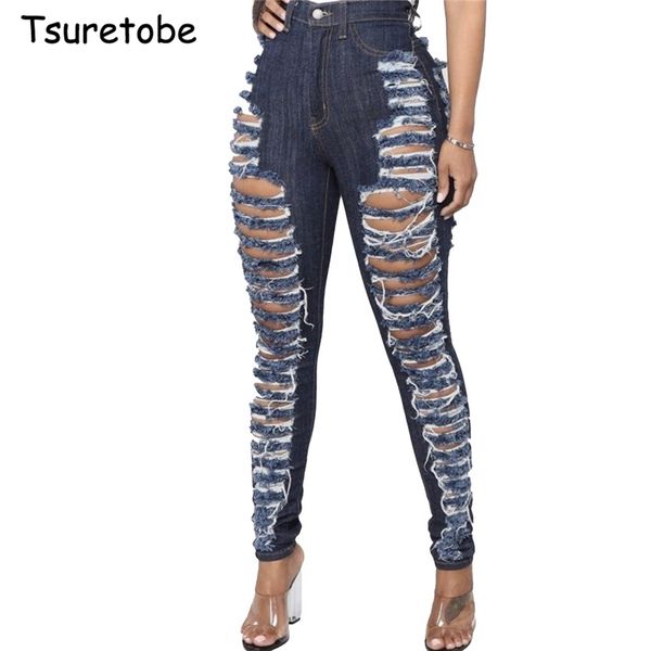 tsuretobe hole ripped jeans woman skinny high waist denim pencil pants ladies summer casual trousers button female, Blue
tsuretobe hole ripped jeans woman skinny high waist denim pencil pants ladies summer casual trousers button female, Blue