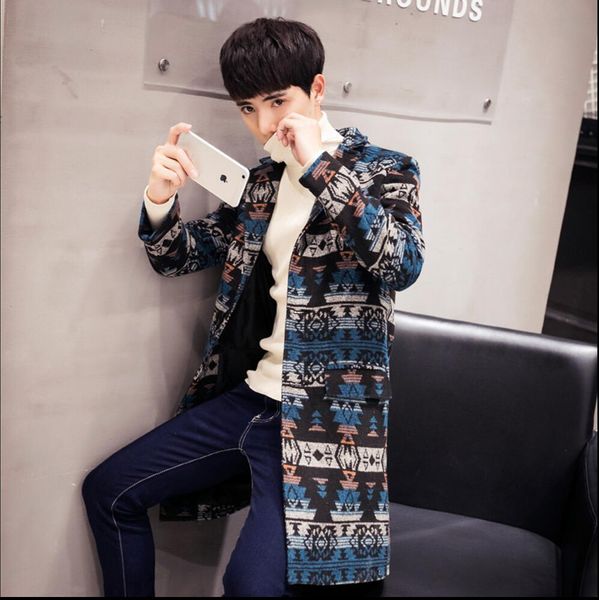 m-5xl autumn new men long woolen coat tide personality printing casual woolen trench coat plus size clothing singer costumes, Black
m-5xl autumn new men long woolen coat tide personality printing casual woolen trench coat plus size clothing singer costumes, Black