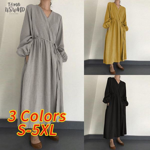 kaftan linen maxi dress womens summer sundress casual lantern sleeve long vestidos female v neck one piece robe belted, Black;gray
kaftan linen maxi dress womens summer sundress casual lantern sleeve long vestidos female v neck one piece robe belted, Black;gray