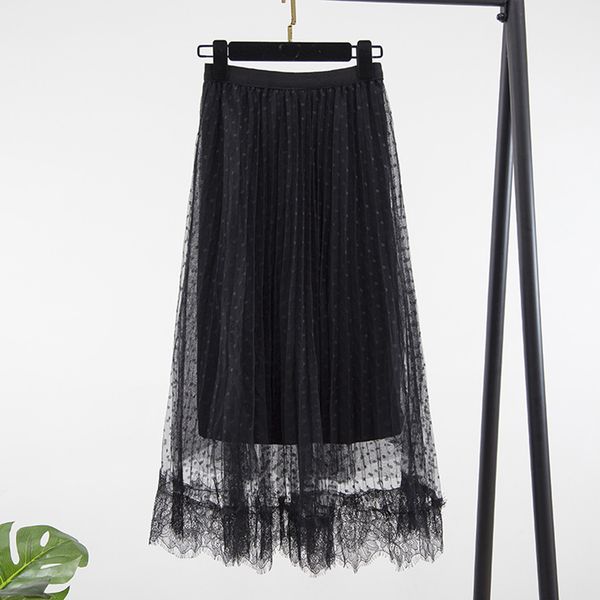faldas mujer moda 2019 women high elastic waist chiffon patchwork maxi long pleated skirt beach casual party night for female 40, Black
faldas mujer moda 2019 women high elastic waist chiffon patchwork maxi long pleated skirt beach casual party night for female 40, Black