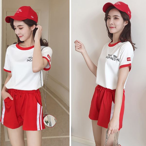 student causal outdoor suit summer new korean version of the refreshing short-sleeved t-shirt sports shorts two-piece, White
student causal outdoor suit summer new korean version of the refreshing short-sleeved t-shirt sports shorts two-piece, White