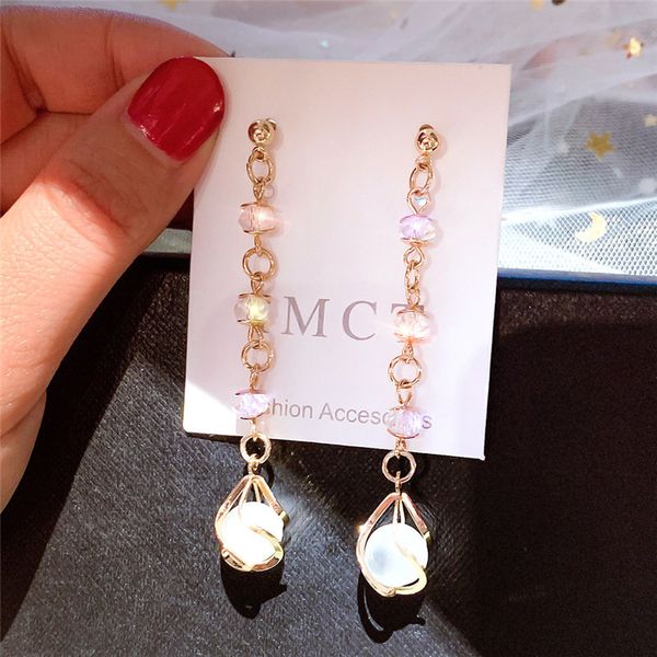 simple minimalist new fashion long dangling earrings gift korean style temperament crystal earrings for wedding party brincos, Silver
simple minimalist new fashion long dangling earrings gift korean style temperament crystal earrings for wedding party brincos, Silver