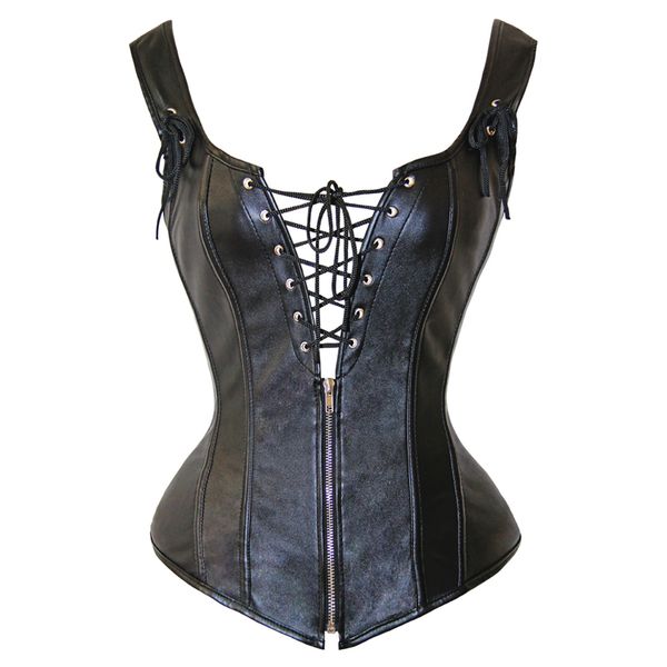 black lace-up steampunk leather overbust corset zip-up plus size gothic leather corset xxxl slimming with straps, Black;white
black lace-up steampunk leather overbust corset zip-up plus size gothic leather corset xxxl slimming with straps, Black;white