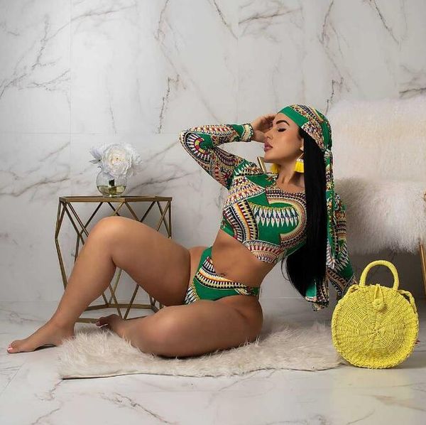 women swimwear new fashion printed swimsuit two piece set with headscarf beach wear long sleeve swimsuit
women swimwear new fashion printed swimsuit two piece set with headscarf beach wear long sleeve swimsuit