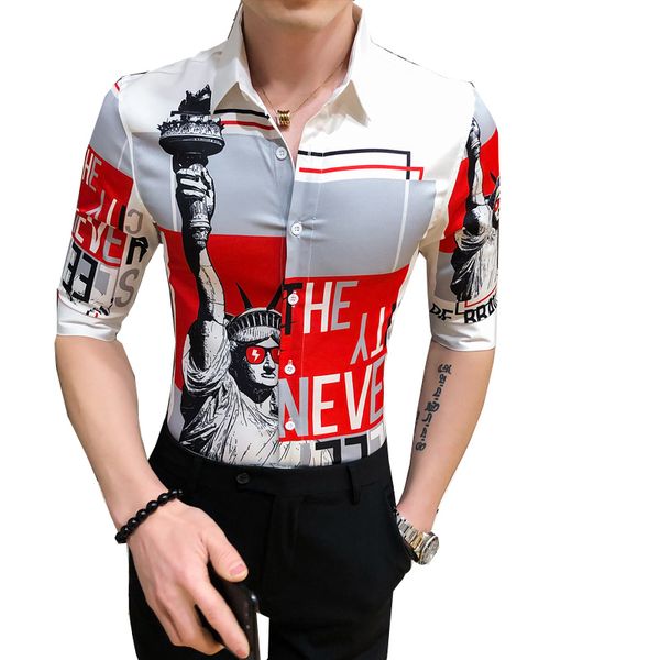 высокое качество summer men shirt brand new половина рукава рубашки печатных мужчин slim fit повседневные блуза одежда 2020 club tuxedo 3xl, White;black
высокое качество summer men shirt brand new половина рукава рубашки печатных мужчин slim fit повседневные блуза одежда 2020 club tuxedo 3xl, White;black