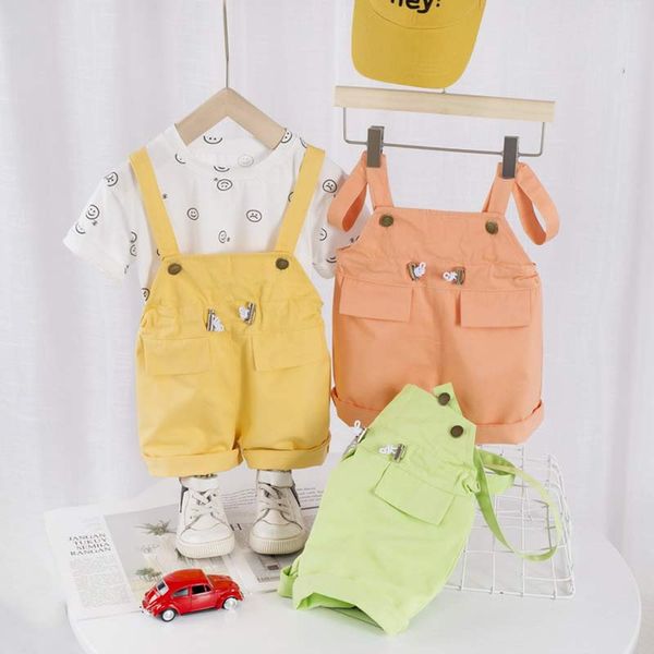 children's sets new summer boys cute cartoon clothes kids fashion clothing baby t-shirt and strap sets clothes, White
children's sets new summer boys cute cartoon clothes kids fashion clothing baby t-shirt and strap sets clothes, White