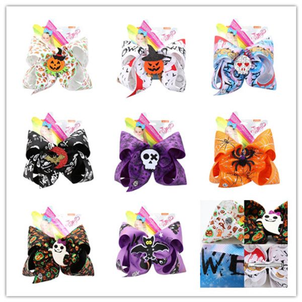 8 inch jojo bow halloween girl hair bows spide bat skull pumpkin design girl clippers girls hair clips jojo siwa hair accessory, Slivery;white
8 inch jojo bow halloween girl hair bows spide bat skull pumpkin design girl clippers girls hair clips jojo siwa hair accessory, Slivery;white