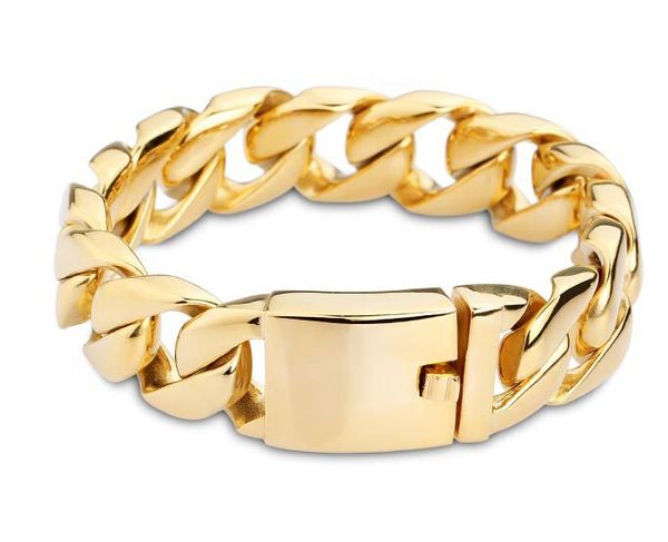 17mm heavy punk rock biker bracelet jewelry shiny gold curb cuban link chain titanium stainless steel bracelets bangle for men's, Black
17mm heavy punk rock biker bracelet jewelry shiny gold curb cuban link chain titanium stainless steel bracelets bangle for men's, Black