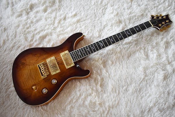 factory custom tobacco sunburst electric guitar with map grain veneer,white binding,gold hardwares,can be customized
factory custom tobacco sunburst electric guitar with map grain veneer,white binding,gold hardwares,can be customized