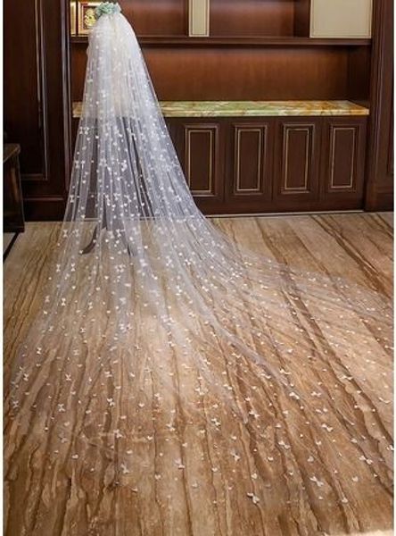3m one layer tulle wedding veils with 3d flowers for bridal cathedral length gf002, Black
3m one layer tulle wedding veils with 3d flowers for bridal cathedral length gf002, Black