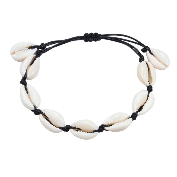 beach jewelry boho sea shells rope chain bracelet for women simple bracelets & bangles female accessories girl jewelry g, Black 
beach jewelry boho sea shells rope chain bracelet for women simple bracelets & bangles female accessories girl jewelry g, Black