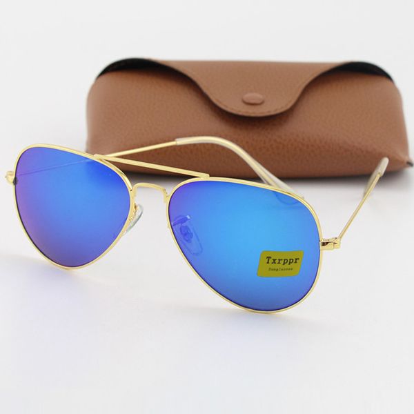 fashion txrppr gold frame blue mirror pilot sunglasses for men and women uv400 sport sun glasses with box, White;black
fashion txrppr gold frame blue mirror pilot sunglasses for men and women uv400 sport sun glasses with box, White;black