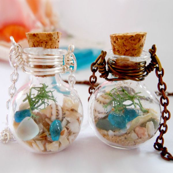 retro blue sea ocean mini glass bottle pendant necklace mermaid tears shells star boat wish vial necklace fashion jewelry gift, Silver
retro blue sea ocean mini glass bottle pendant necklace mermaid tears shells star boat wish vial necklace fashion jewelry gift, Silver