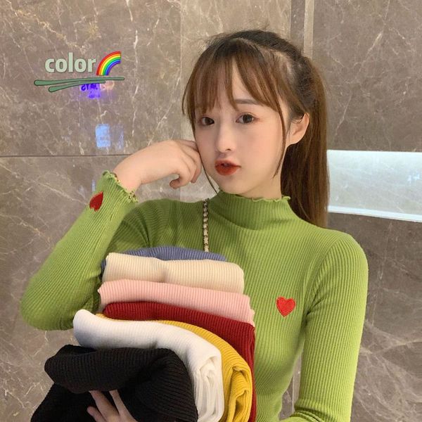autumn winter women turtleneck knitting sweaters elastic slim bodycon sweater heart embroidery ladies warm knitwear hot, White;black
autumn winter women turtleneck knitting sweaters elastic slim bodycon sweater heart embroidery ladies warm knitwear hot, White;black