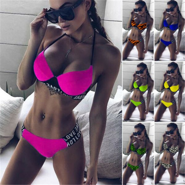 women bikini 2019 love letter print low waist swimsuit lady push up bikini set buckle bandage swimwear women swimming suits
women bikini 2019 love letter print low waist swimsuit lady push up bikini set buckle bandage swimwear women swimming suits