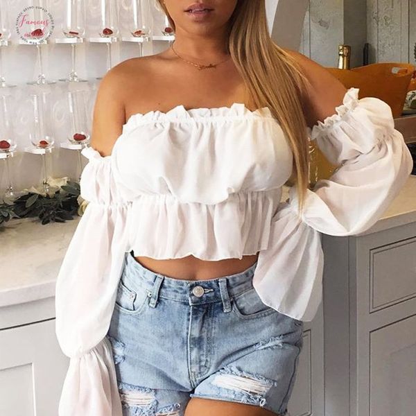 fashion women strapless crop ruffles off shoulder tank elegant bandage party club tunique femme ladies streetwear, White
fashion women strapless crop ruffles off shoulder tank elegant bandage party club tunique femme ladies streetwear, White