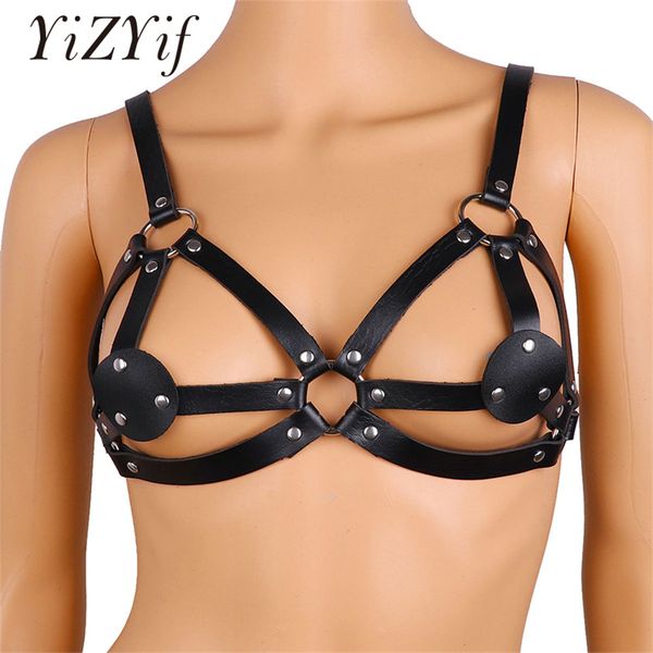 yizyif women clubwear bra harness black pu leather strappy body chest bust harness belt roleplay costume garter belt women, Black;white
yizyif women clubwear bra harness black pu leather strappy body chest bust harness belt roleplay costume garter belt women, Black;white
