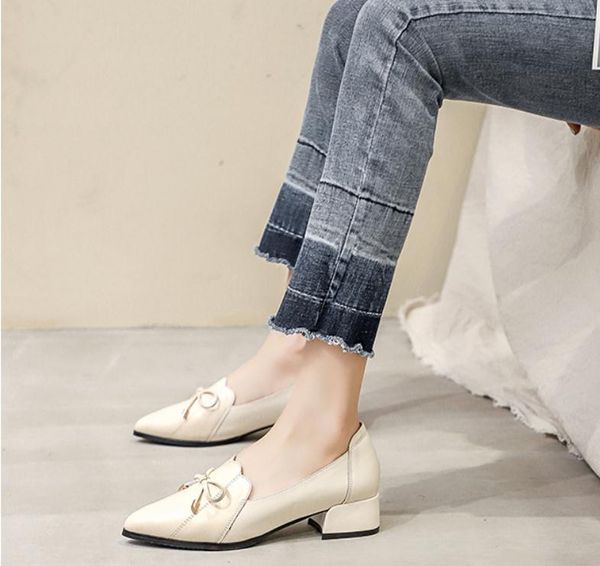2020 spring and autumn with new style fashion middle heel coarse heel pointed end bowknot women's shoes @mqwbh659, Black
2020 spring and autumn with new style fashion middle heel coarse heel pointed end bowknot women's shoes @mqwbh659, Black