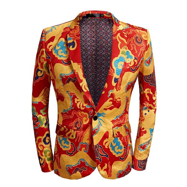 fashion men's casual boutiquechinese style red dragon print print suit jacket blazers, White;black
fashion men's casual boutiquechinese style red dragon print print suit jacket blazers, White;black