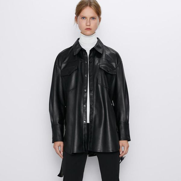 rr slim pu coats women fashion faux leather jackets women elegant tie belt waist pockets buttons coats female ladies ip, Black
rr slim pu coats women fashion faux leather jackets women elegant tie belt waist pockets buttons coats female ladies ip, Black
