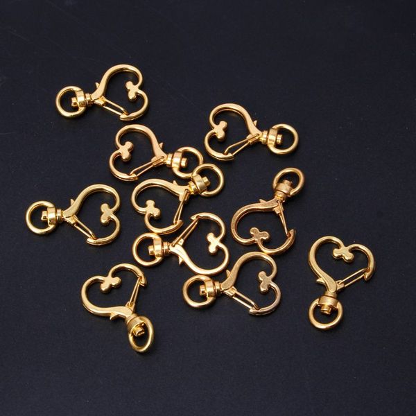 10pcs metal swivel lobster clasp snap hook heart shape keychain jewelry findings, Silver
10pcs metal swivel lobster clasp snap hook heart shape keychain jewelry findings, Silver