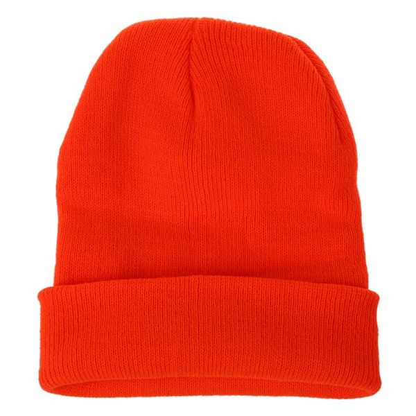 winter beanie knit ski cap hat warm (bright orange, Blue;gray