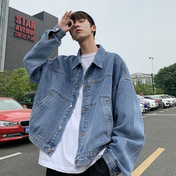 2019 autumn men's cowboy loose coats work clothes fashion trend streetwear denim bomber jacket blue color windbreaker m-2xl, Black;brown
2019 autumn men's cowboy loose coats work clothes fashion trend streetwear denim bomber jacket blue color windbreaker m-2xl, Black;brown