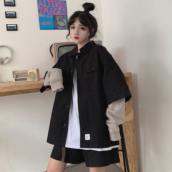 women's clothing autumn winter new korean fashion brand harajuku safair style coats woman full sleeve patchwork loose jackets, Black;brown
women's clothing autumn winter new korean fashion brand harajuku safair style coats woman full sleeve patchwork loose jackets, Black;brown