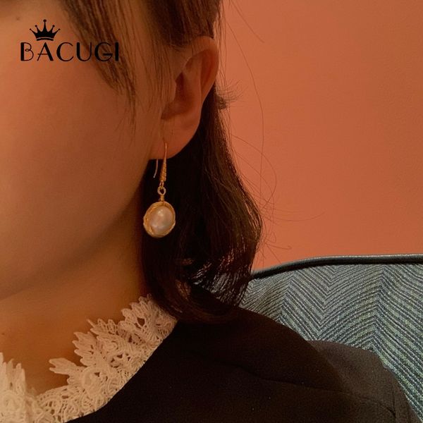 925 sterling silver ear pin natural fresh water baroque pearl drop earrings cute women grade fine jewelry, Golden;silver
925 sterling silver ear pin natural fresh water baroque pearl drop earrings cute women grade fine jewelry, Golden;silver