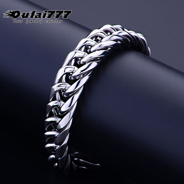 oulai777 silver bracelets mens stainless steel cuban link chain on hand bracelet mens hip hop rock charm bracelet accessories, Black
oulai777 silver bracelets mens stainless steel cuban link chain on hand bracelet mens hip hop rock charm bracelet accessories, Black