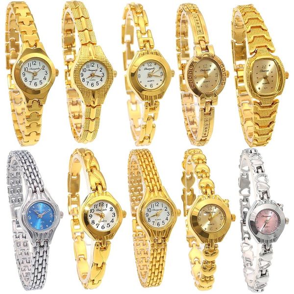 women ladies royal gold dial honey heart pendant stainless steel bracelet watch time quartz wristwatches, Slivery;brown
women ladies royal gold dial honey heart pendant stainless steel bracelet watch time quartz wristwatches, Slivery;brown