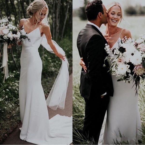 2020 new white satin sheath v neck wedding dresses beach wedding gowns formal dresses backless
2020 new white satin sheath v neck wedding dresses beach wedding gowns formal dresses backless