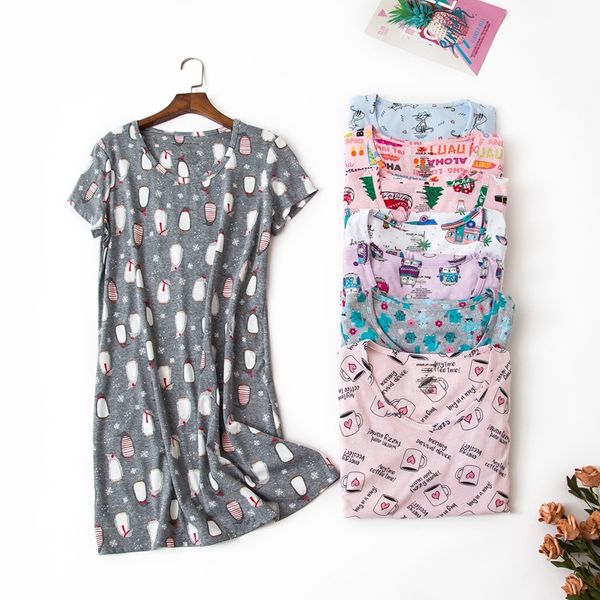 summer brand homewear women casual cotton nightgown cartoon print nightdress female short sleeve o-neck collar sleepwear dress, Black;red
summer brand homewear women casual cotton nightgown cartoon print nightdress female short sleeve o-neck collar sleepwear dress, Black;red