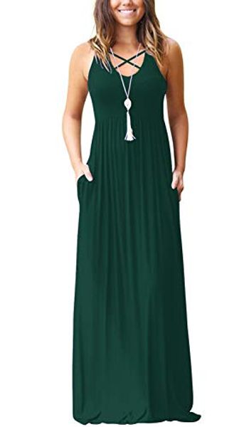 infitty women's loose plain sleeveless racerback maxi dresses casual long dresses with pockets, Black;gray
infitty women's loose plain sleeveless racerback maxi dresses casual long dresses with pockets, Black;gray