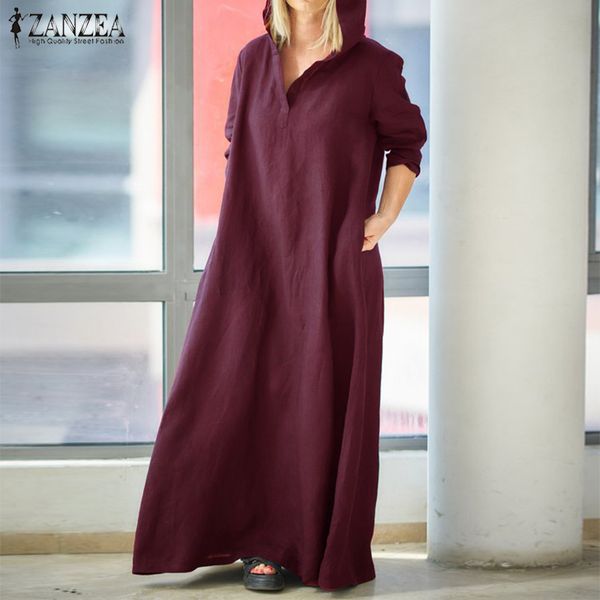 maxi dress women long sleeve hooded cotton linen dress zanzea 2020 zanzea kaftan female vintage casual tunic vestido oversized, Black;pink
maxi dress women long sleeve hooded cotton linen dress zanzea 2020 zanzea kaftan female vintage casual tunic vestido oversized, Black;pink