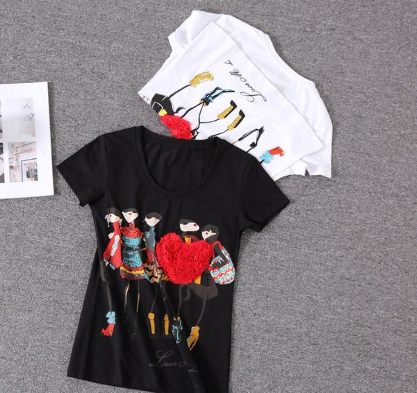 fashion-wholesale-women appliques red heart t shirt women female short sleeve print poleras de mujer camisas femininas rhinestone, White
fashion-wholesale-women appliques red heart t shirt women female short sleeve print poleras de mujer camisas femininas rhinestone, White