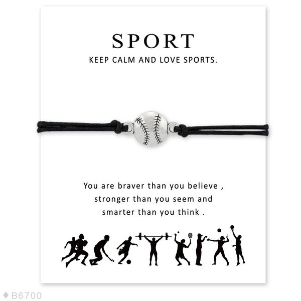 sport ball handmade rope charm bracelets for women men friendship statement wish jewelry fans gift with card, Golden;silver
sport ball handmade rope charm bracelets for women men friendship statement wish jewelry fans gift with card, Golden;silver