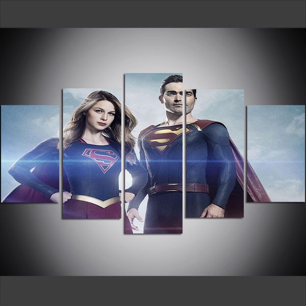 5 piece large size canvas wall art pictures creative superman and supergirl art print oil painting for living room
5 piece large size canvas wall art pictures creative superman and supergirl art print oil painting for living room